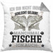 Fischen Angler Geschenk Kissen mit Füllung 40x40 Ich Bin Nicht immer Schlecht Gelaunt Angler Fischer (Grau) Grau Trendation