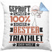 Triathlet Geschenk Lustiger Spruch für Triathlet Geschenkidee Bester Triathlet Der WeltKissen mit Füllung 40x40 (Grau) Blau Trendation