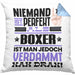 Boxer Geschenk Kissen mit Füllung 40x40 Lustige Geschenkidee für Boxer Geburtstag Niemand Ist Perfekt Aber Als Boxer Ist Man Nah Dran (Grau) Blau Trendation