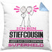 Stiefcousin Geschenk Kissen mit Füllung 40x40 Ich Bin Stiefcousin Aber Sag Doch Einfach Superheld Lustige Geschenkdiee für Stiefcousin (Grau) Blau Trendation