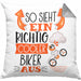 Biker Kissen mit Füllung 40x40 Geschenk So Sieht Ein RIchtig Cooler Biker Aus Geschenkidee Lustiger Spruch Geburtstag (Grau) Grau Trendation