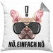 Nö Einfach Nö Kissen mit Füllung 40x40 Geschenk für Mops-Besitzer für Freundin Sarkasmus Humor (Grau) Grau Trendation