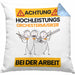 Orchestermusiker Kissen mit Füllung 40x40 Geschenk Lustiger Spruch Geschenkidee für Orchestermusiker Achtung Hochleistungs Orchestermusiker Bei Der Arbeit (Grau) Blau Trendation