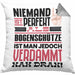Bogenschütze Geschenk Kissen mit Füllung 40x40 Lustige Geschenkidee für Bogenschütze Geburtstag Niemand Ist Perfekt Aber Als Bogenschütze Ist Man Nah Dran (Grau) Grau Trendation