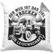 Trucker Geschenk Kissen mit Füllung 40x40 Der Weg Ist Das Ziel Trucker LKW Fahrer Geschenkidee (Grau) Grau Trendation