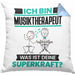 Musiktherapeut Kissen mit Füllung 40x40 Geschenk für Musiktherapeut Geburtstag Lustiger Spruch Was Ist Deine Superkraft (Grau) Blau Trendation