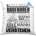 Radfahrer Geschenk Kaffee-Kissen mit Füllung 40x40 Geschenkidee für Radfahrer Ich Bin Radfahrer Ich Kann Es Dir Erklären Jedoch Nicht Für Dich Verstehen Spruch Lustig (Grau) Blau Trendation