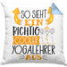 So Sieht Ein Richtig Cooler Yogalehrer Aus Geschenk Kissen mit Füllung 40x40 Lustiger Spruch Geschenkidee (Grau) Blau Trendation