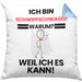 Schwippschwager Geschenk Kissen mit Füllung 40x40 Lustiger Spruch Ich Bin Schwippschwager Warum Weil Ich Es Kann Geschenkidee Bester Schwippschwager Geburtstag (Grau) Blau Trendation