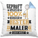 Maler Geschenk Lustiger Spruch für Maler Geschenkidee Bester Maler Der WeltKissen mit Füllung 40x40 (Grau) Blau Trendation