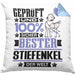 Stiefenkel Geschenk Lustiger Spruch für Stiefenkel Geschenkidee Bester Stiefenkel Der WeltKissen mit Füllung 40x40 (Grau) Blau Trendation