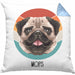 Mops Besitzer Kissen mit Füllung 40x40 Geschenk Lustiger Spruch Geschenkidee Mops Mama Papa (Grau) Blau Trendation
