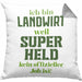 Landwirt Geschenk Kissen mit Füllung 40x40 Landwirtschaft Geschenke für Männer Traktor Spruch Superheld (Grau) Grau Trendation