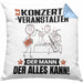 Konzertveranstalter Kissen mit Füllung 40x40 Geschenk für Konzertveranstalter Der Mann Der Alles Kann Geschenkidee zum Geburtstag (Grau) Blau Trendation