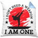 Karate-Kissen mit Füllung 40x40 Geschenk Kampfsport-Fans Jiu Jitsu Geschenkidee I Dont Need A Weapon I Am One (Grau) Blau Trendation
