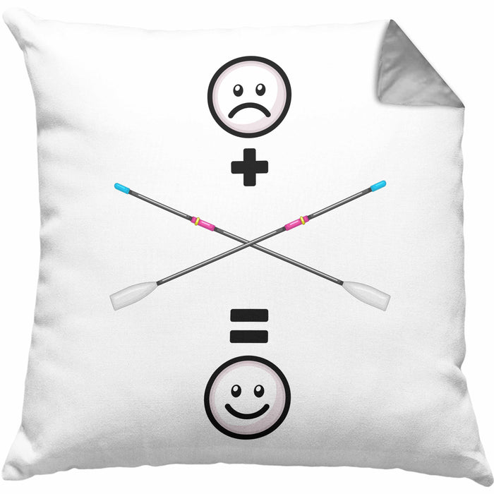 Rudern Kissen mit Füllung 40x40 Geschenk für Ruderer Lustige Geschenkidee :( + Rudern = :) Geburtstag (Grau) Grau Trendation
