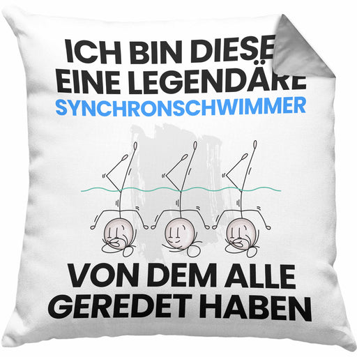 Synchronschwimmer Geschenk Kissen mit Füllung 40x40 Lustige Geschenkidee Geburtstag für Synchronschwimmer Ich Bin Dieser Legendäre Synchronschwimmer Von Dem Alle Geredet Haben (Grau) Grau Trendation