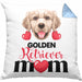 Golden Retriever Besitzer Mom Mama Kissen mit Füllung 40x40 Geschenk Lustiger Spruch Geschenkidee Golden Retriever Besitzerin (Grau) Blau Trendation