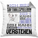 Softballspielerin Geschenk Kaffee-Kissen mit Füllung 40x40 Geschenkidee für Softballspielerin Ich Bin Softballspielerin Ich Kann Es Dir Erklären Jedoch Nicht Für Dich Verstehen Spruch Lustig (Grau) Grau Trendation