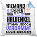 Halbenkel Geschenk Kissen mit Füllung 40x40 Lustige Geschenkidee für Halbenkel Geburtstag Niemand Ist Perfekt Aber Als Halbenkel Ist Man Nah Dran (Grau) Blau Trendation