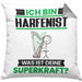 Harfenist Kissen mit Füllung 40x40 Geschenk für Harfenist Geburtstag Lustiger Spruch Was Ist Deine Superkraft (Grau) Grau Trendation