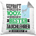 Tauchlehrer Geschenk Lustiger Spruch für Tauchlehrer Geschenkidee Bester Tauchlehrer Der WeltKissen mit Füllung 40x40 (Grau) Grau Trendation