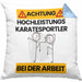 Karatesportler Kissen mit Füllung 40x40 Geschenk Lustiger Spruch Geschenkidee für Karatesportler Achtung Hochleistungs Karatesportler Bei Der Arbeit (Grau) Blau Trendation