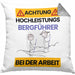 Bergführer Kissen mit Füllung 40x40 Geschenk Lustiger Spruch Geschenkidee für Bergführer Achtung Hochleistungs Bergführer Bei Der Arbeit (Grau) Grau Trendation