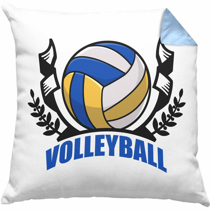 Volleyball-Kissen mit Füllung 40x40 Geschenk für Volleyball-Spieler Geschenkidee (Grau) Blau Trendation