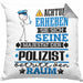 Polizist Geschenk Kissen mit Füllung 40x40 Lustiger Spruch Erheben Sie Sich Der Polizist Betritt den Raum (Grau) Grau Trendation