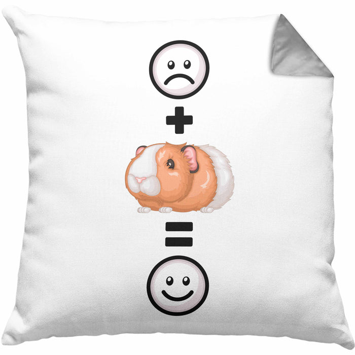Meerschweinchen Kissen mit Füllung 40x40 Geschenk für Meerschweinchen Besitzer :( + Meerschweinchen = :) Lustige Geschenkidee Geburtstag (Grau) Grau Trendation