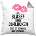 Lustige Kissen mit Füllung 40x40 Versauter Humor 18+ Geschenk Erst Blasen Dann Schlucken Erwachsene (Grau) Grau Trendation