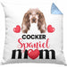 Cocker Spaniel Besitzer Mom Mama Kissen mit Füllung 40x40 Geschenk Lustiger Spruch Geschenkidee Cocker Spaniel Besitzerin (Grau) Blau Trendation