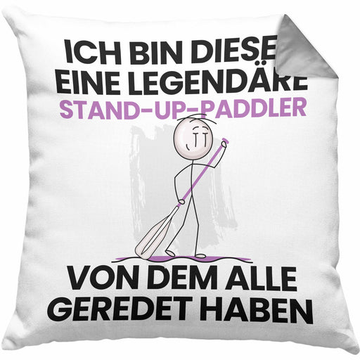 Stand-Up-Paddler Geschenk Kissen mit Füllung 40x40 Lustige Geschenkidee Geburtstag für Stand-Up-Paddler Ich Bin Dieser Legendäre Stand-Up-Paddler Von Dem Alle Geredet Haben (Grau) Grau Trendation