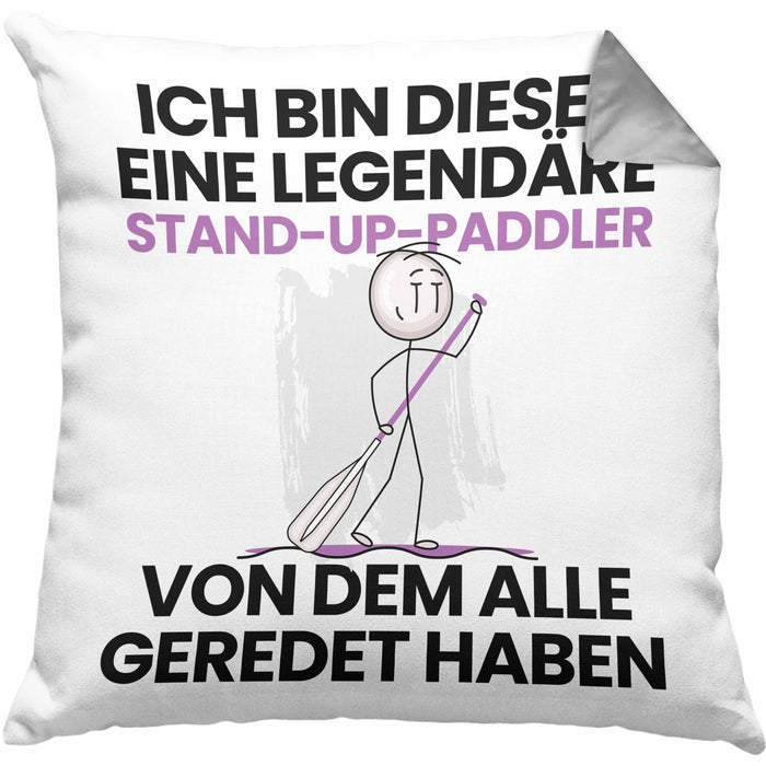Stand-Up-Paddler Geschenk Kissen mit Füllung 40x40 Lustige Geschenkidee Geburtstag für Stand-Up-Paddler Ich Bin Dieser Legendäre Stand-Up-Paddler Von Dem Alle Geredet Haben (Grau) Grau Trendation