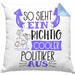 Politiker Kissen mit Füllung 40x40 Geschenk So Sieht Ein RIchtig Cooler Politiker Aus Geschenkidee Lustiger Spruch Geburtstag (Grau) Blau Trendation