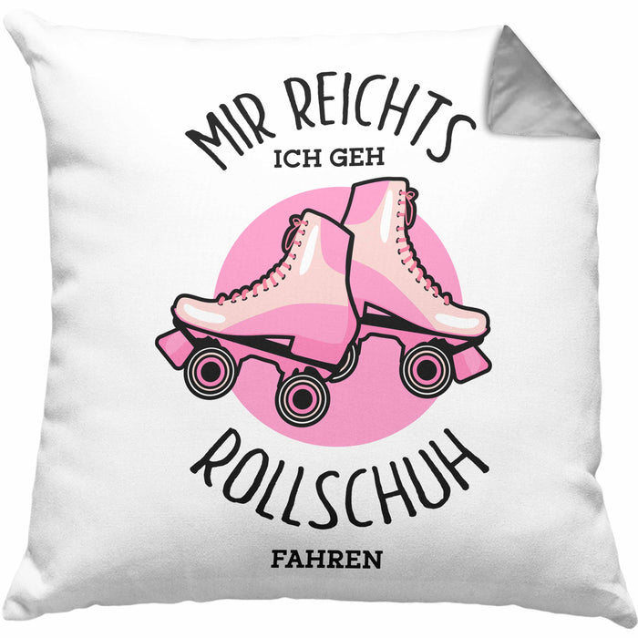 Lustige Rollschuh-Kissen mit Füllung 40x40 Geschenk für Rollschuhfahrerinnen Mir Reichts (Grau) Grau Trendation