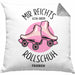 Lustige Rollschuh-Kissen mit Füllung 40x40 Geschenk für Rollschuhfahrerinnen Mir Reichts (Grau) Grau Trendation
