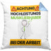 Musikliebhaber Kissen mit Füllung 40x40 Geschenk Lustiger Spruch Geschenkidee für Musikliebhaber Achtung Hochleistungs Musikliebhaber Bei Der Arbeit (Grau) Blau Trendation