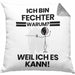 Fechter Geschenk Kissen mit Füllung 40x40 Lustiger Spruch Ich Bin Fechter Warum Weil Ich Es Kann Geschenkidee Bester Fechter Geburtstag (Grau) Grau Trendation