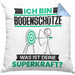 Bogenschütze Kissen mit Füllung 40x40 Geschenk für Bogenschütze Geburtstag Lustiger Spruch Was Ist Deine Superkraft (Grau) Blau Trendation