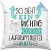So Sieht Ein Richtig Cooler Laufgruppenleiter Aus Geschenk Kissen mit Füllung 40x40 Lustiger Spruch Geschenkidee (Grau) Blau Trendation