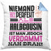 Halbcousin Geschenk Kissen mit Füllung 40x40 Lustige Geschenkidee für Halbcousin Geburtstag Niemand Ist Perfekt Aber Als Halbcousin Ist Man Nah Dran (Grau) Blau Trendation