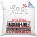 Parkour-Athlet Geschenk Kissen mit Füllung 40x40 Ich Bin Parkour-Athlet Aber Sag Doch Einfach Superheld Lustige Geschenkdiee für Parkour-Athlet (Grau) Blau Trendation