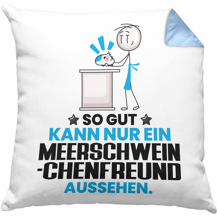Meerschweinchenfreund Geschenk Kissen mit Füllung 40x40 So Gut Kann Nur Ein Meerschweinchenfreund Aussehen Geschenkidee (Grau) Blau Trendation