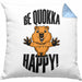 Lustige Kissen mit Füllung 40x40 Quokka-Motiv Geschenk für Quokka Liebhaber Be Quokka Happy (Grau) Blau Trendation