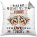 Yorkie Besitzer Kissen mit Füllung 40x40 Geschenk Lustiger Spruch Geschenkidee Was Ist Besser Als Ein Yorkie (Grau) Grau Trendation
