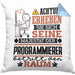 Programmierer Geschenk Kissen mit Füllung 40x40 Lustiger Spruch Erheben Sie Sich Der Programmierer Betritt den Raum (Grau) Blau Trendation