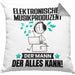 ElektronischerMusikproduzent Kissen mit Füllung 40x40 Geschenk für ElektronischerMusikproduzent Der Mann Der Alles Kann Geschenkidee zum Geburtstag (Grau) Grau Trendation