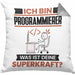 Programmierer Kissen mit Füllung 40x40 Geschenk für Programmierer Geburtstag Lustiger Spruch Was Ist Deine Superkraft (Grau) Grau Trendation